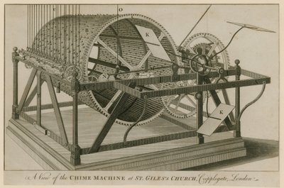 Klokmachine in de St Giles Kerk, Cripplegate, Londen door English School