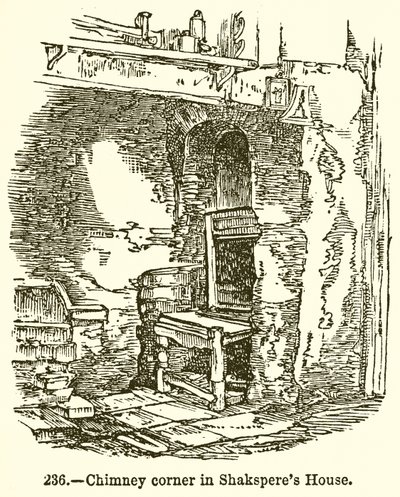 Schoorsteenhoek in Shakespeares Huis door English School