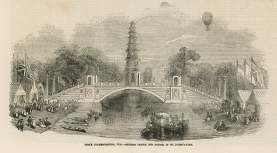 Chinese pagode en brug in St. James