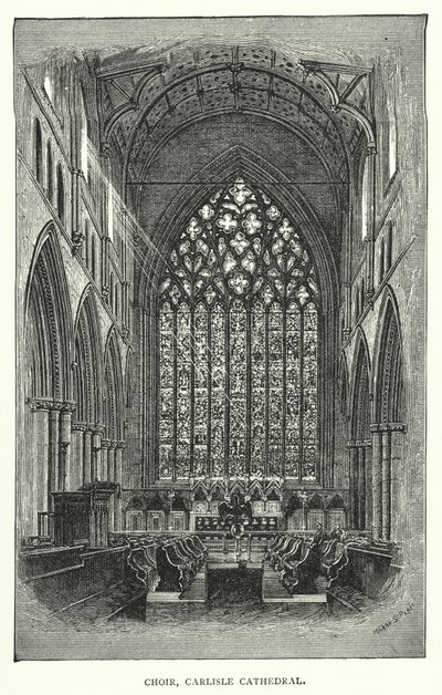 Koor, Carlisle Cathedral (gravure) door English School