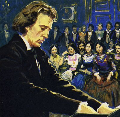 Chopin speelde voornamelijk in de salons van de rijken door English School