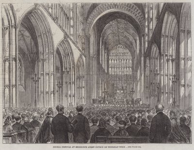 Koraalfestival in Sherborne Abbey Church op donderdag door English School