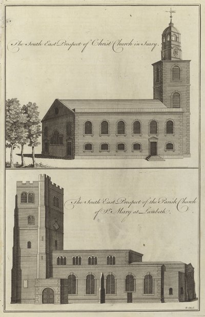 Christ Church, Surrey en de parochiekerk van St Mary in Lambeth door English School