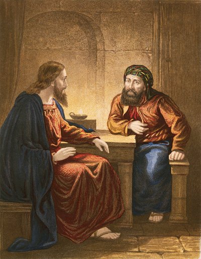 Christus en Nicodemus door English School