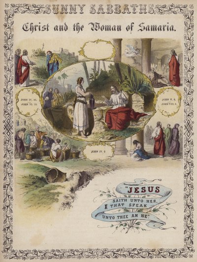 Christus en de vrouw van Samaria door English School
