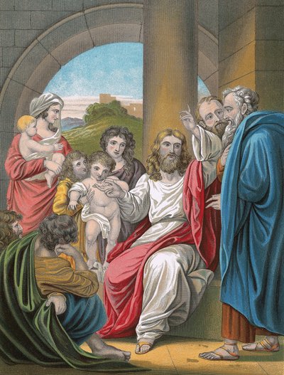Christus zegent kleine kinderen door English School