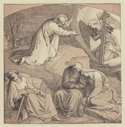 Christus in de Tuin (gravure) door English School