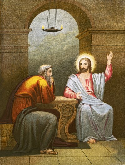 Christus onderwijst Nicodemus door English School