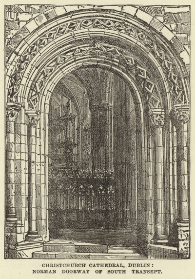 Christchurch-kathedraal, Dublin, Normandische deur van het zuidelijke transept door English School