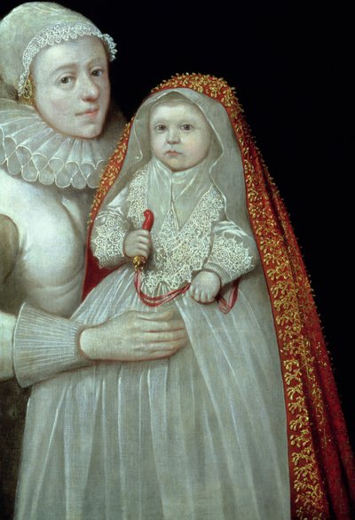 Doop, Portret van een Moeder en Kind, c.1595 door English School