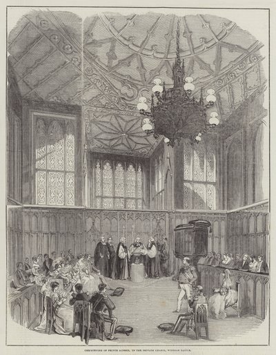 Doop van Prins Alfred, in de Privékapel, Windsor Castle door English School