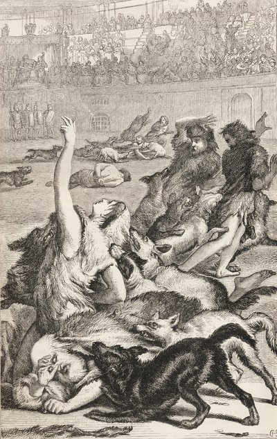Christelijke Martelaren in de Romeinse Arena, ca. 1865 door English School