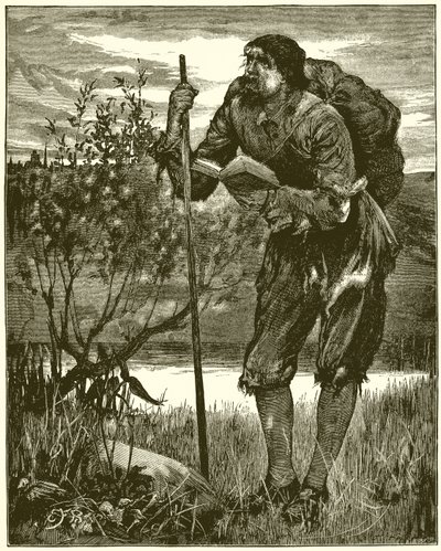 Christen zoals gezien door Bunyan in zijn droom. Ik zag een man gekleed in vodden door English School