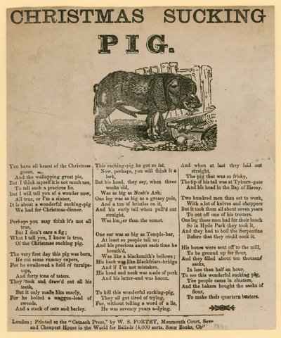Kerstzuigbig, vers gedateerd 1863 door English School
