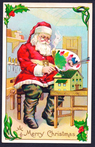 Kerstkaart, ca. 1907 door English School