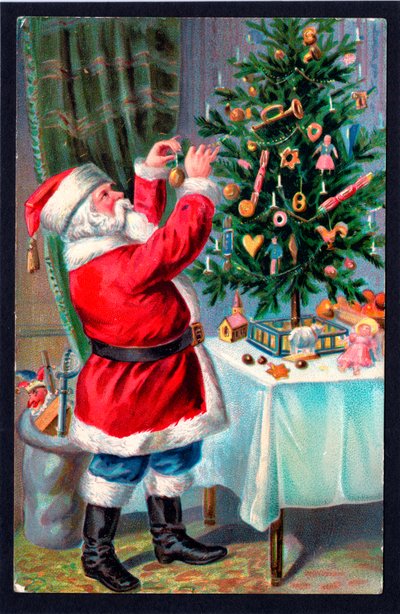 Kerstkaart, ca. 1907 door English School