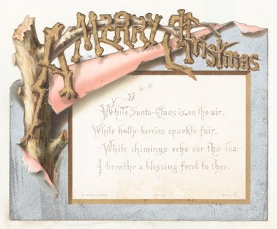 Kerstbord in hout, kerstkaart door English School