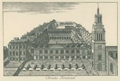 Christs Ziekenhuis (litho) door English School