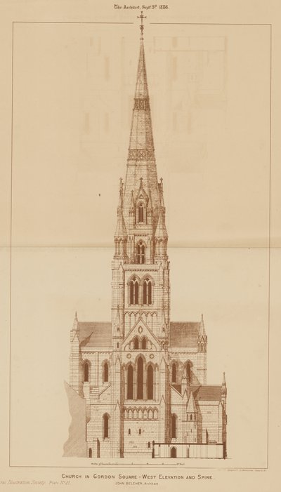 Kerk in Gordon Square, Holborn door English School