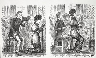 Kerkmanieren, illustratie uit Punch door English School