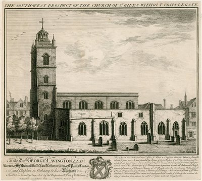 Kerk van St Giles Zonder Cripplegate, Londen door English School