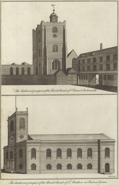 Kerk van St. James, Clerkenwell en kerk van St. Matthew, Bethnal Green door English School