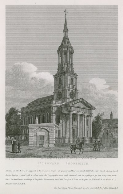 Kerk van St Leonard, Shoreditch door English School