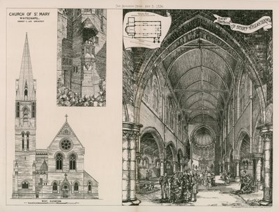 Kerk van St Mary in Whitechapel door English School