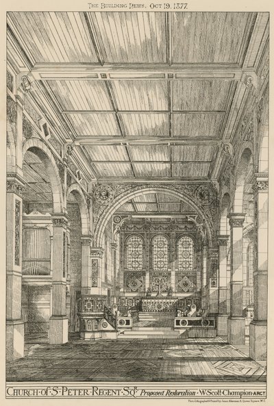 Kerk van St. Peter, Regent Square, Londen, voorgestelde restauratie door English School