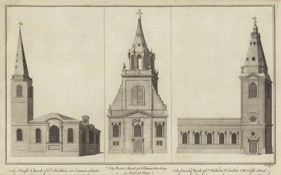 Kerken van St Swithin, Cannon Street, St Edmund the King, Lombard Street en St Nicholas Cole Abbey, Old Fish Street door English School