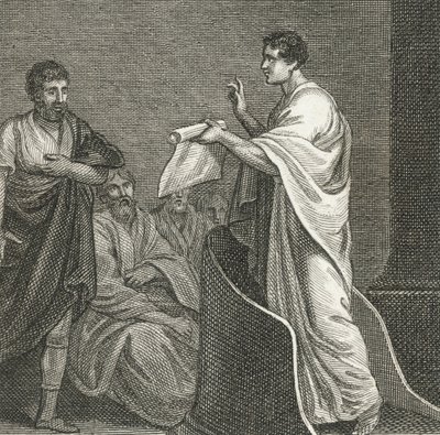 Cicero beschuldigt Catilina in het Senaatshuis door English School