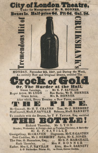 City of London Theatre, advertentie, 1847 door English School