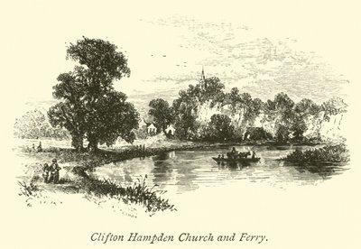 Clifton Hampden Kerk en Veerboot door English School