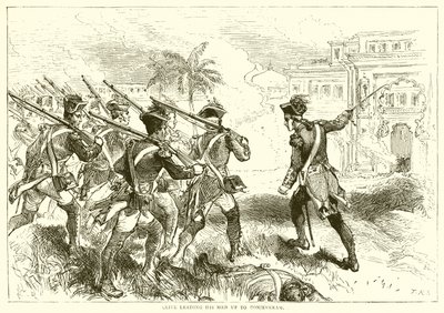 Clive leidt zijn mannen naar Conjeveram (1751) door English School