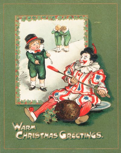 Clown steelt de Pruimenpudding, Kerstkaart door English School