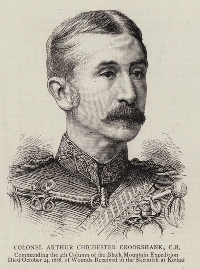 Kolonel Arthur Chichester Crookshank (gravure) door English School