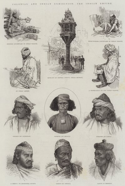 Koloniale en Indiase Tentoonstelling, het Indiase Rijk (gravure) door English School