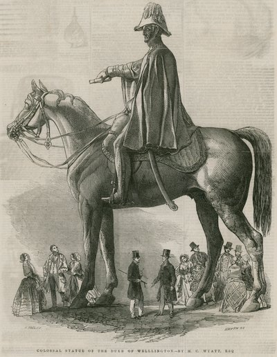 Kolossaal standbeeld van de hertog van Wellington door M.C. Wyatt door English School