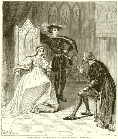 Columbus in privé-audiëntie bij Isabella door English School
