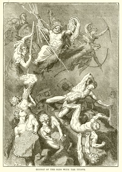 Strijd van de Goden met de Titanen door English School