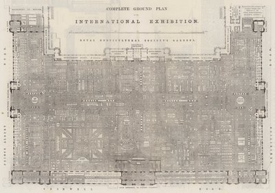 Volledig grondplan van de Internationale Tentoonstelling door English School