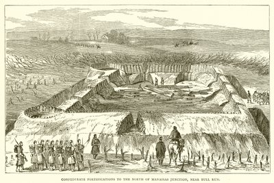 Geconfedereerde versterkingen ten noorden van Manassas Junction, nabij Bull Run door English School