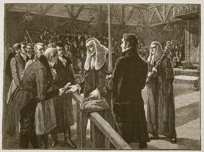 Conferentie tussen de Huizen van het Parlement, 1835, illustratie uit Cassells Geïllustreerde Geschiedenis van Engeland door English School