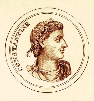 Constantijn, illustratie uit Het Universele Historische Woordenboek door George Crabb, gepubliceerd 1825 door English School