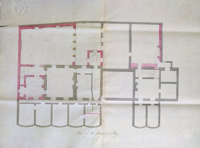 Contracttekening voor de kelder van de Royal Institution, 1800 door English School