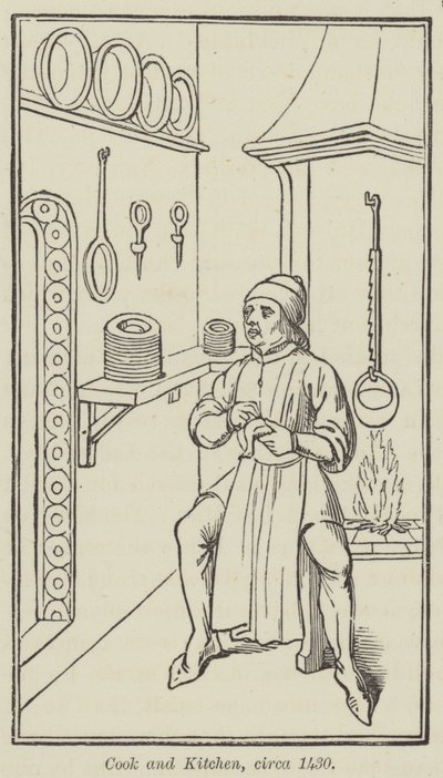 Kok en keuken, circa 1430 door English School