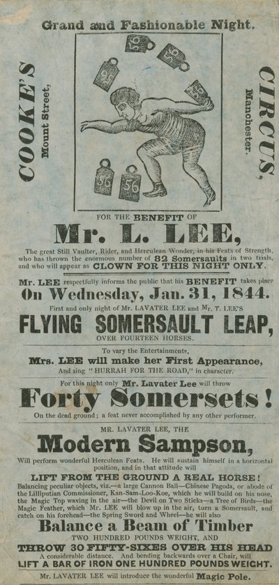 Cookes Circus, ten behoeve van Lavater Lee, 31 januari 1844 door English School