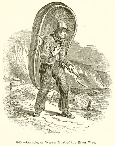 Coracle, of Wicker Boot van de Rivier Wye door English School