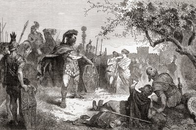 Coriolanus keert terug als vijand van Rome na zijn ballingschap, uit Ward en Lock