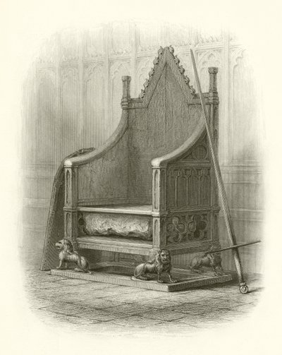 Kroningsstoel in Westminster Abbey door English School